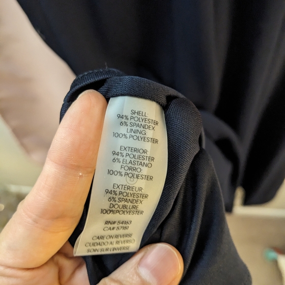 Calvin Klein Sequined-Sleeve V-Back Gown in Black Size 8 - Picture 11 of 12